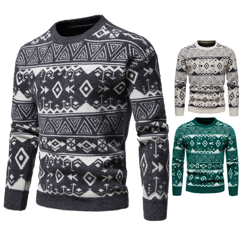 Uus saabumine sügisene kampsun ümar krae talve soe kvaliteetne meeste mood ülerõivad pulloverid