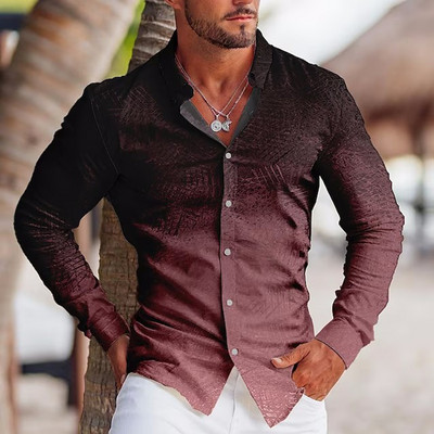 Kevadmood pikkade varrukatega särgid meestele Juhuslik ülisuur särk lillega Prindinööbiga top Meeste riided Peo kvaliteetsed pluusid