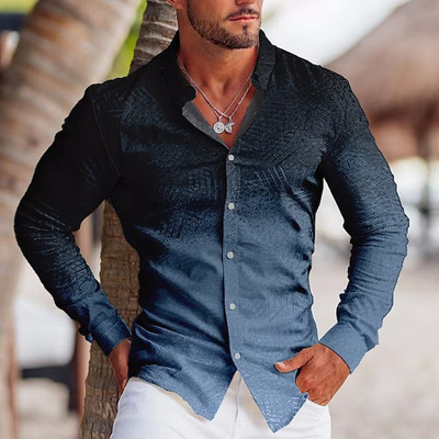 Kevadmood pikkade varrukatega särgid meestele Juhuslik ülisuur särk lillega Prindinööbiga top Meeste riided Peo kvaliteetsed pluusid