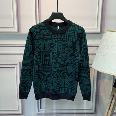 Majica kratkih rukava s geometrijskim uzorkom vrhunske kvalitete, korejska uska majica s donjim dijelom, ulična odjeća, pleteni džemper s printom slova, muška majica