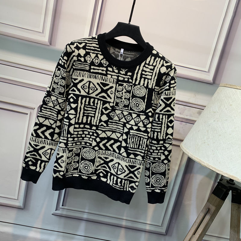 Majica kratkih rukava s geometrijskim uzorkom vrhunske kvalitete, korejska uska majica s donjim dijelom, ulična odjeća, pleteni džemper s printom slova, muška majica