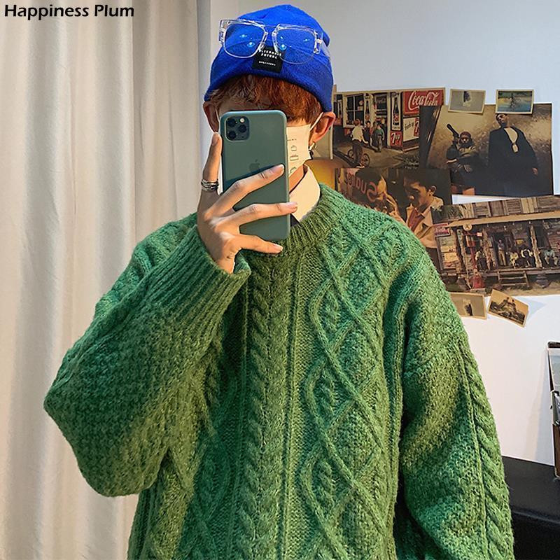 Φθινοπωρινό Χειμωνιάτικο Πλεκτό Πουλόβερ Εξωτερικό Φόρεμα Ανδρικό με λαιμόκοψη Loose Harajuku Ugly Πουλόβερ Αγόρι Πουλόβερ Ανδρικά Ανδρικά ρούχα Oversize