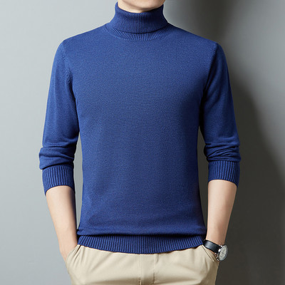 Nova zima 2022., muška topla bijela pulover s dolčevitom, modna, ležerna, jednobojna, debela majica visoke kvalitete, muška marka odjeće