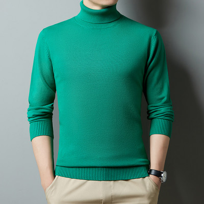 Nova zima 2022., muška topla bijela pulover s dolčevitom, modna, ležerna, jednobojna, debela majica visoke kvalitete, muška marka odjeće