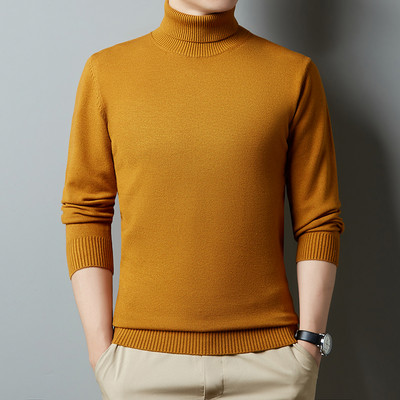 Nova zima 2022., muška topla bijela pulover s dolčevitom, modna, ležerna, jednobojna, debela majica visoke kvalitete, muška marka odjeće