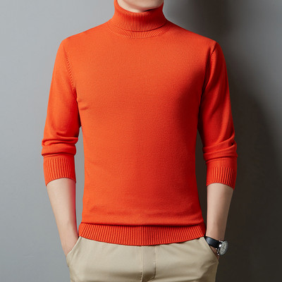 Nova zima 2022., muška topla bijela pulover s dolčevitom, modna, ležerna, jednobojna, debela majica visoke kvalitete, muška marka odjeće