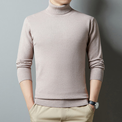 Nova zima 2022., muška topla bijela pulover s dolčevitom, modna, ležerna, jednobojna, debela majica visoke kvalitete, muška marka odjeće