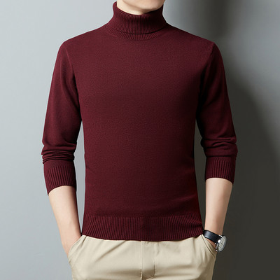 Nova zima 2022., muška topla bijela pulover s dolčevitom, modna, ležerna, jednobojna, debela majica visoke kvalitete, muška marka odjeće