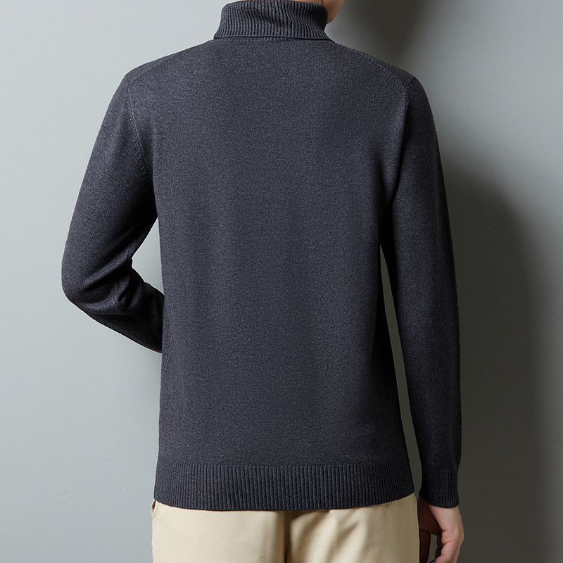 Nova zima 2022., muška topla bijela pulover s dolčevitom, modna, ležerna, jednobojna, debela majica visoke kvalitete, muška marka odjeće