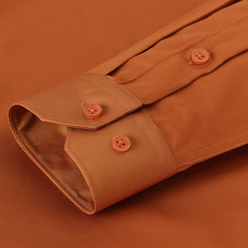 Meeste veniv sile pikkade varrukatega soliidne kleit-särk ilma taskuta Mugavad kortsudeta standardsärgid