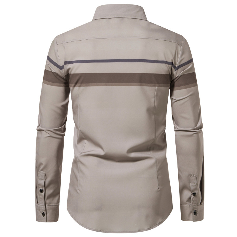 2023 Νέο ανδρικό καρό πουκάμισο υψηλής ποιότητας, ριγέ αναπνεύσιμο, επαγγελματικό casual μεταξωτό πουκάμισο με μακρυμάνικο δέρμα