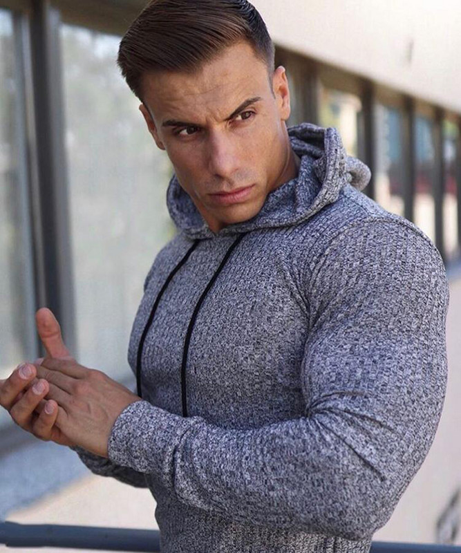 Uued kevadmoodsad kapuutsiga kampsunid Meeste vabaaja kampsunid Slim Fit sportpullover Meeste kampsun Jõusaali kudum Pull Homme