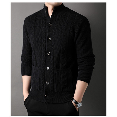 2023. aasta sügis, uus vabaajamood, mitmekülgne paksendatud silmkoeline kardigan ühevärviline pikkade varrukatega kampsun