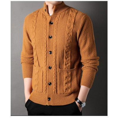 2023. aasta sügis, uus vabaajamood, mitmekülgne paksendatud silmkoeline kardigan ühevärviline pikkade varrukatega kampsun