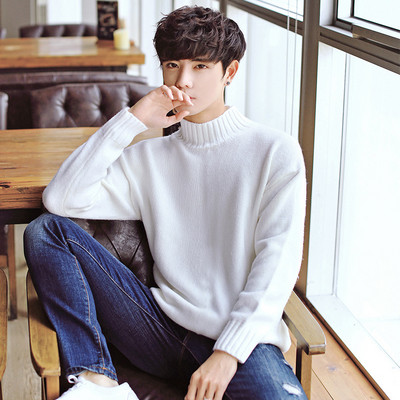 Πουλόβερ Casual Loose O λαιμόκοψη ανδρικά μαύρα εξωτερικά ενδύματα Επώνυμα πουλόβερ L-φθινοπωρινά πλεκτά χειμωνιάτικα μονόχρωμα πουλόβερ με απλό στυλ #my18