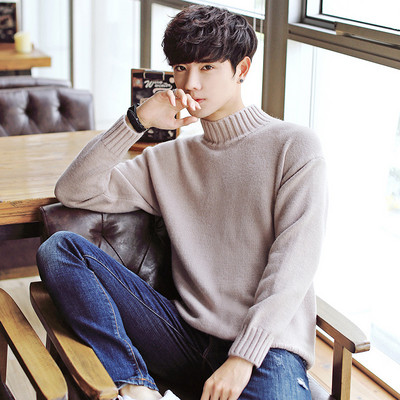 Πουλόβερ Casual Loose O λαιμόκοψη ανδρικά μαύρα εξωτερικά ενδύματα Επώνυμα πουλόβερ L-φθινοπωρινά πλεκτά χειμωνιάτικα μονόχρωμα πουλόβερ με απλό στυλ #my18