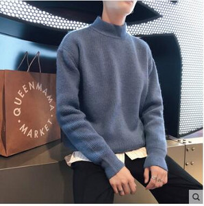 Barbati galben Pulover turtleneck tricotat Iarna