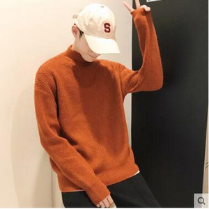 Barbati galben Pulover turtleneck tricotat Iarna