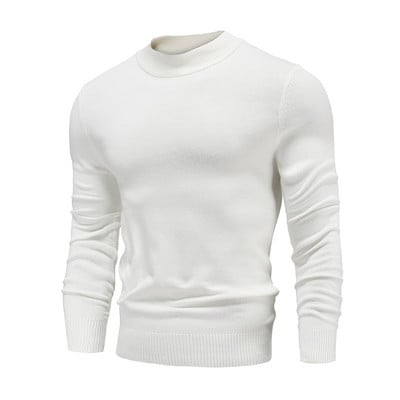 Novi puloveri s O-izrezom Muški džemperi Modni jednobojni visokokvalitetni zimski tanki pulover Muška ležerna elastična pletenina