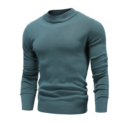 Novi puloveri s O-izrezom Muški džemperi Modni jednobojni visokokvalitetni zimski tanki pulover Muška ležerna elastična pletenina