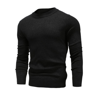 Novi puloveri s O-izrezom Muški džemperi Modni jednobojni visokokvalitetni zimski tanki pulover Muška ležerna elastična pletenina