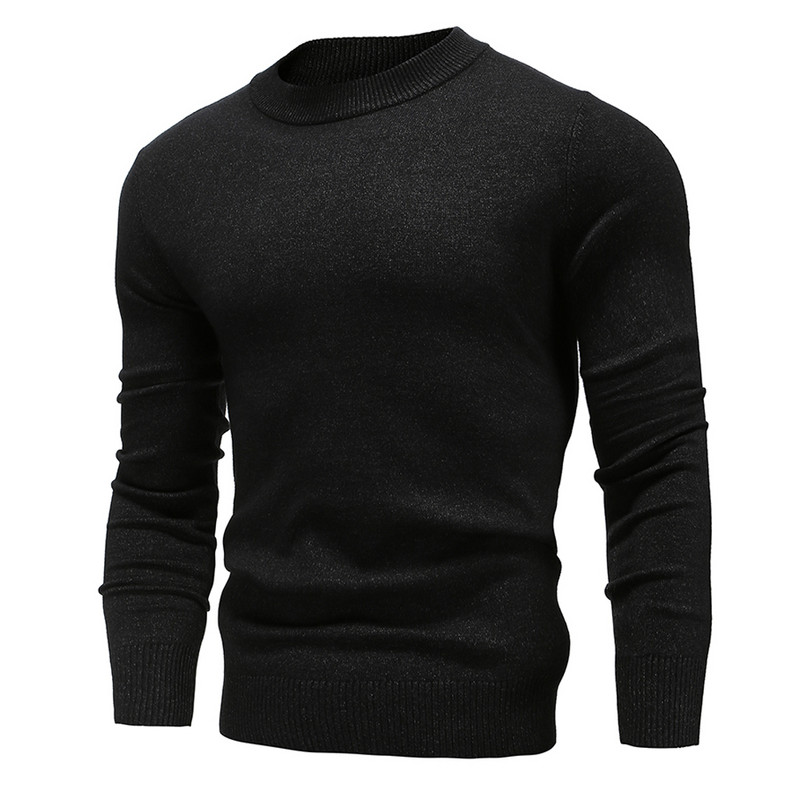 Novi puloveri s O-izrezom Muški džemperi Modni jednobojni visokokvalitetni zimski tanki pulover Muška ležerna elastična pletenina