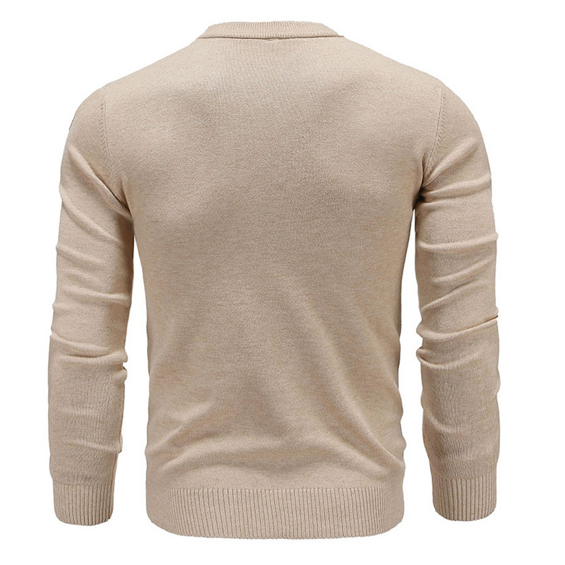 Novi puloveri s O-izrezom Muški džemperi Modni jednobojni visokokvalitetni zimski tanki pulover Muška ležerna elastična pletenina