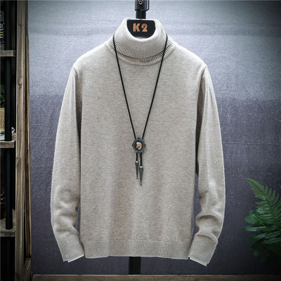 Naljakaelusega kampsunid Meeste Pullover Kampsunid Kootud Meeste Pullover Täispikad Pusad Soojad Topid Meeste riided