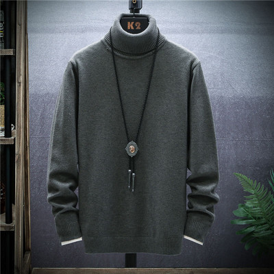 Naljakaelusega kampsunid Meeste Pullover Kampsunid Kootud Meeste Pullover Täispikad Pusad Soojad Topid Meeste riided