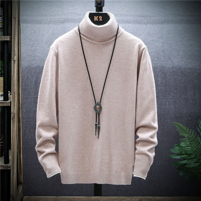 Naljakaelusega kampsunid Meeste Pullover Kampsunid Kootud Meeste Pullover Täispikad Pusad Soojad Topid Meeste riided