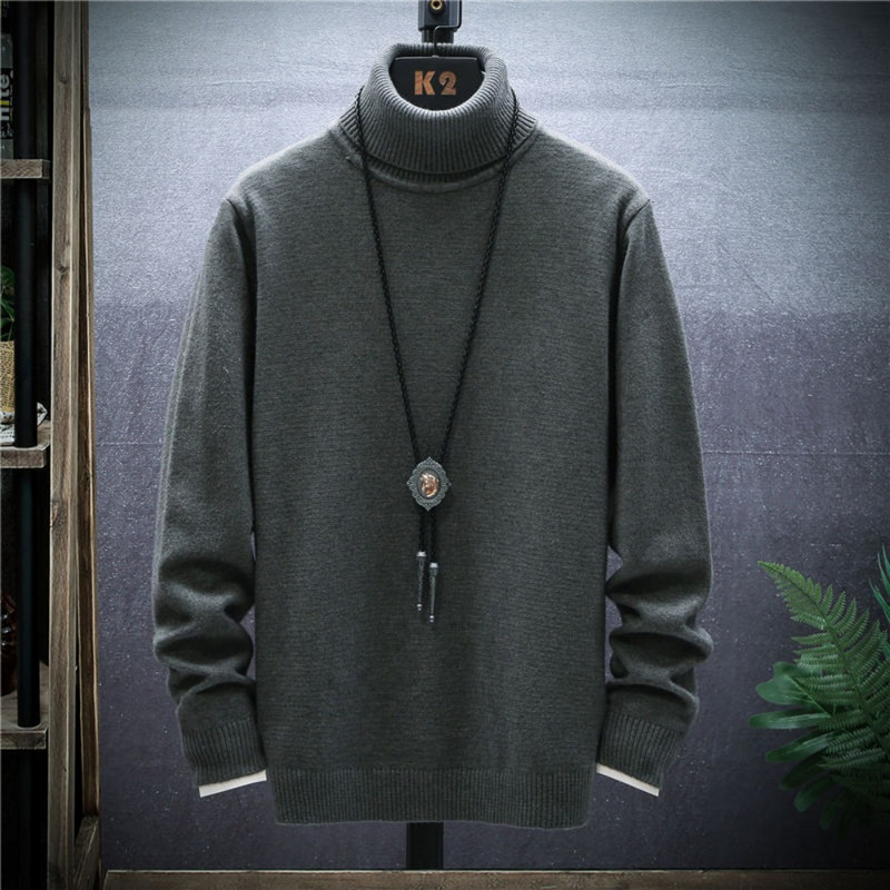 Naljakaelusega kampsunid Meeste Pullover Kampsunid Kootud Meeste Pullover Täispikad Pusad Soojad Topid Meeste riided