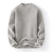 Meeste Soild Värvi kampsun Sügis Talvine Pehme Soe Jersey Kampsun Hombre Pull Homme Pullover Meeste Mink Velvet O-kaelusega kootud kampsun