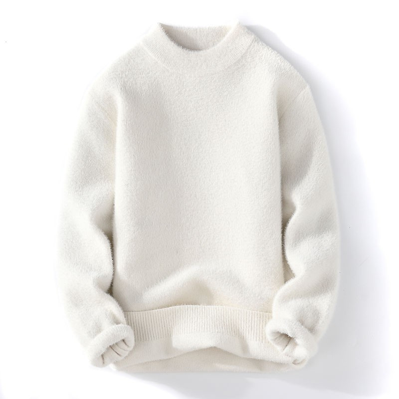 Meeste Soild Värvi kampsun Sügis Talvine Pehme Soe Jersey Kampsun Hombre Pull Homme Pullover Meeste Mink Velvet O-kaelusega kootud kampsun