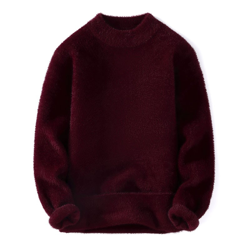 Meeste Soild Värvi kampsun Sügis Talvine Pehme Soe Jersey Kampsun Hombre Pull Homme Pullover Meeste Mink Velvet O-kaelusega kootud kampsun