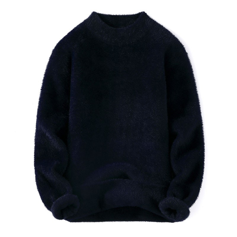 Meeste Soild Värvi kampsun Sügis Talvine Pehme Soe Jersey Kampsun Hombre Pull Homme Pullover Meeste Mink Velvet O-kaelusega kootud kampsun