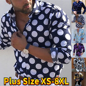 Cămașă hawaiană 3D cu mânecă lungă 2023 Cămașă cu imprimeu pentru bărbați în talie la modă cu tema de vacanță Cămașă pentru bărbați cu rever de sus, cu un singur piept XS-8XL