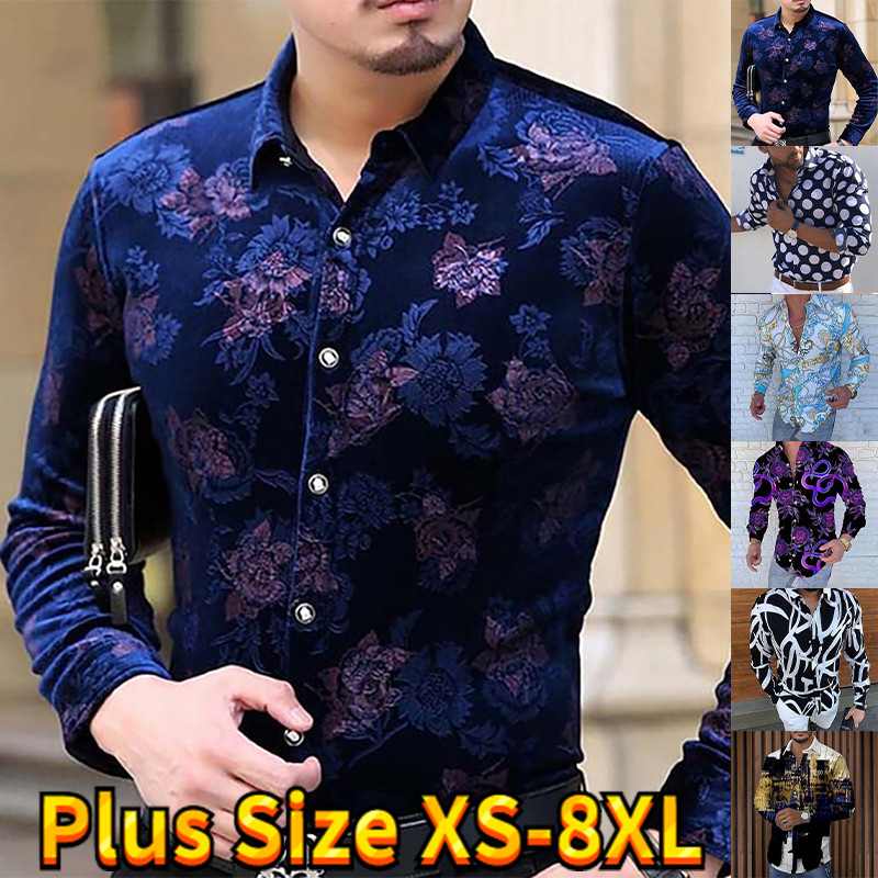 Cămașă hawaiană 3D cu mânecă lungă 2023 Cămașă cu imprimeu pentru bărbați în talie la modă cu tema de vacanță Cămașă pentru bărbați cu rever de sus, cu un singur piept XS-8XL