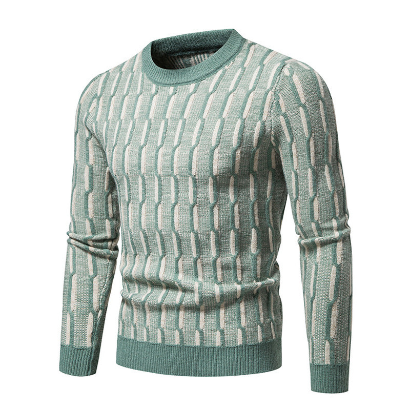 Υψηλής ποιότητας νέο ανδρικό πλεκτό πουλόβερ casual λεπτό πουλόβερ με στρογγυλή λαιμόκοψη Χειμερινό νεανικό casual μονόχρωμο πουλόβερ
