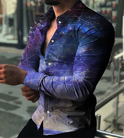 Fashion Trend Meeste särk vabaaja särgi mustriga trükitud pikkade varrukatega topid Meeste riided Klubi kardigantopsid XS-8XL