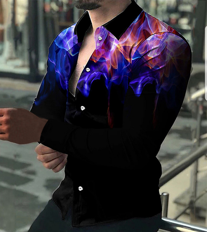 Fashion Trend Meeste särk vabaaja särgi mustriga trükitud pikkade varrukatega topid Meeste riided Klubi kardigantopsid XS-8XL