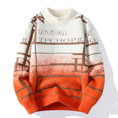 Nova muška pulover pulover s kratkim rukavima, udobna, svestrana, ležerna, tanka, pletena majica s engleskim uzorkom