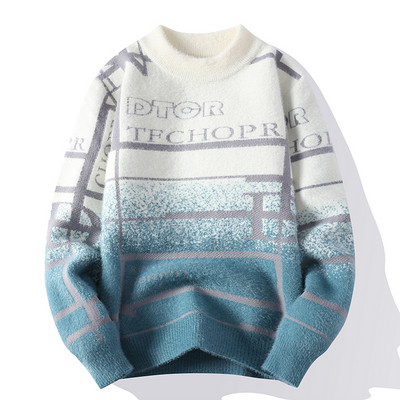 Nova muška pulover pulover s kratkim rukavima, udobna, svestrana, ležerna, tanka, pletena majica s engleskim uzorkom