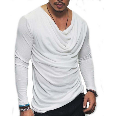 Meeste pikkade varrukatega t-särk kaelusega avar meeste t-särk hip hop tänavarõivad naljakad t-särgid riided