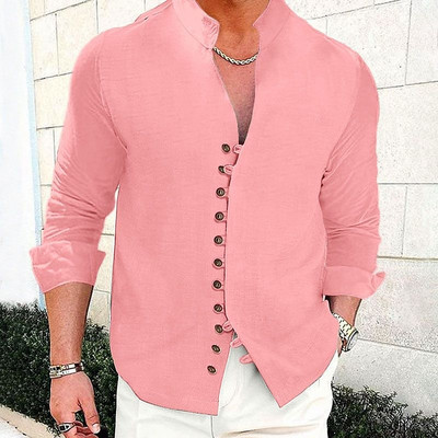 2023. aasta uus meeste vabaaja pluus puuvillane linane särk avara topid pikkade varrukatega särk Kevad-sügis vabaaja nägusad meeste särgid