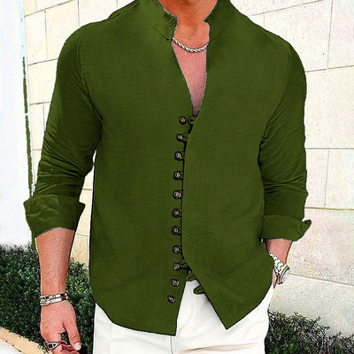 2023. aasta uus meeste vabaaja pluus puuvillane linane särk avara topid pikkade varrukatega särk Kevad-sügis vabaaja nägusad meeste särgid