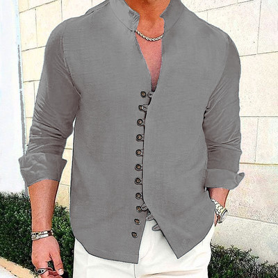 2023. aasta uus meeste vabaaja pluus puuvillane linane särk avara topid pikkade varrukatega särk Kevad-sügis vabaaja nägusad meeste särgid