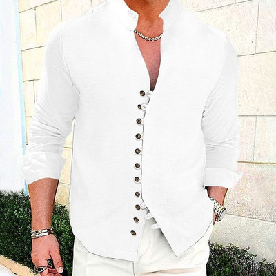 2023. aasta uus meeste vabaaja pluus puuvillane linane särk avara topid pikkade varrukatega särk Kevad-sügis vabaaja nägusad meeste särgid