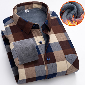 2023 Φθινόπωρο/Χειμώνας Νέα ανδρική μόδα μακρυμάνικο καρό πουκάμισο φλις και χοντρό ζεστό ανδρικό casual υψηλής ποιότητας πουκάμισο μεγάλου μεγέθους