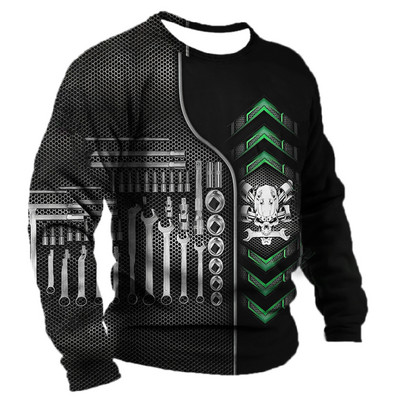 Vintage Mechanic Muška majica s kratkim rukavima Mechanic Tools Majice dugih rukava s printom Pamučni pulover Muška ulična odjeća Ogromne majice