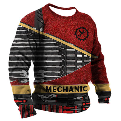 Vintage Mechanic Muška majica s kratkim rukavima Mechanic Tools Majice dugih rukava s printom Pamučni pulover Muška ulična odjeća Ogromne majice